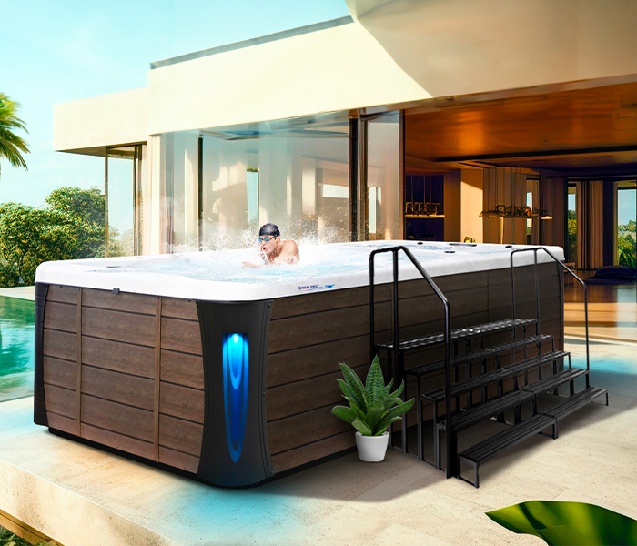 Calspas hot tub being used in a family setting - Santa Barbara